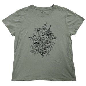 Doe Floral Graphic Short Sleeve Tee - Medium, Sage